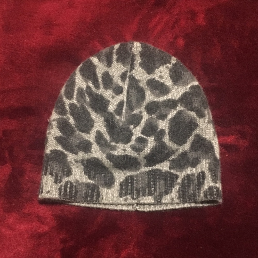 J.Crew Winter Hat - Grey Leopard Color